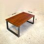 Coffee tables - Coffee table Industrial type  with walnut top - LIVING MEDITERANEO
