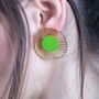 Bijoux - Boucles d'oreilles colorées colorées plaquées argent linéaires pop up  - GEORGIA CHARAL ART JEWELERY