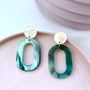 Jewelry - Turquoise and white acetate earrings.  - NAO JEWELS