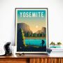 Affiches - AFFICHE VOYAGE VINTAGE PARC NATIONAL YOSEMITE CALIFORNIE | POSTER ILLUSTRATION YOSEMITE ETATS-UNIS - OLAHOOP TRAVEL POSTERS