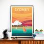 Poster - POSTER TRAVEL VINTAGE SYDNEY AUSTRALIA | POSTER ILLUSTRATION CITY SYDNEY AUSTRALIA - OPERA HOUSE - OLAHOOP TRAVEL POSTERS