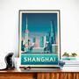 Affiches - AFFICHE VOYAGE VINTAGE SHANGHAI CHINE | POSTER ILLUSTRATION VILLE SHANGHAI CHINE - OLAHOOP TRAVEL POSTERS