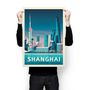 Affiches - AFFICHE VOYAGE VINTAGE SHANGHAI CHINE | POSTER ILLUSTRATION VILLE SHANGHAI CHINE - OLAHOOP TRAVEL POSTERS