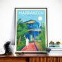 Poster - MARRAKECH MOROCCO VINTAGE TRAVEL POSTER | MARRAKECH MOROCCO - MAJORELLE GARDENILLUSTRATION PRINT - OLAHOOP TRAVEL POSTERS
