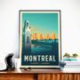 Poster -  MONTREAL QUEBEC CANADA VINTAGE TRAVEL POSTER | MONTREAL QUEBEC CANADA - CLOCK TOWER CITY ILLUSTRATION POSTER  - OLAHOOP TRAVEL POSTERS