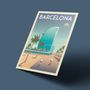 Poster - VINTAGE TRAVEL POSTER BARCELONA SPAIN | BARCELONA SPAIN CITY ILLUSTRATION PRINT - OLAHOOP TRAVEL POSTERS