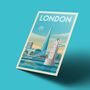 Affiches - AFFICHE VOYAGE VINTAGE LONDRES ROYAUME-UNI | POSTER ILLUSTRATION VILLE LONDRES ROYAUME-UNI - TOWER BRIDGE - OLAHOOP TRAVEL POSTERS
