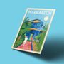 Poster - MARRAKECH MOROCCO VINTAGE TRAVEL POSTER | MARRAKECH MOROCCO - MAJORELLE GARDENILLUSTRATION PRINT - OLAHOOP TRAVEL POSTERS