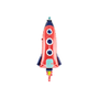 Objets de décoration - Ballon Foil Rocket, 44x115cm, mélange - PARTYDECO