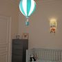 Hanging lights - TURQUOISE HOT AIR BALLOON children's suspension lamp - R&M COUDERT