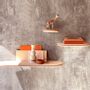 Shelves - Bleached ash floating shelf - leather trim - Set 1 - MADEMOISELLE JO