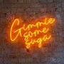 Other wall decoration - 'GIMMIE SOME SUGA' ORANGE NEON LED WALL MOUNTABLE SIGN - LOCOMOCEAN