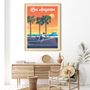 Affiches - AFFICHE VOYAGE VINTAGE HAWAII WAIKIKI BEACH | POSTER ILLUSTRATION SURF - OLAHOOP TRAVEL POSTERS