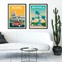 Affiches - AFFICHE VOYAGE VINTAGE AMSTERDAM PAYS-BAS | POSTER ILLUSTRATION VILLE AMSTERDAM PAYS-BAS - OLAHOOP TRAVEL POSTERS