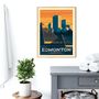 Poster -  MONTREAL QUEBEC CANADA VINTAGE TRAVEL POSTER | MONTREAL QUEBEC CANADA - CLOCK TOWER CITY ILLUSTRATION POSTER  - OLAHOOP TRAVEL POSTERS
