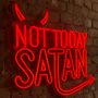 Decorative objects - 'NOT TODAY SATAN' RED NEON LED WALL MOUNTABLE SIGN - LOCOMOCEAN