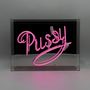 Decorative objects - 'PUSSY' GLASS NEON SIGN - PINK - LOCOMOCEAN