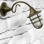 Outdoor wall lamps - Wall light with brass rosette, brass arm and bulkhead lamp 96 - ANDROMEDA LIGHTING