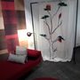 Curtains and window coverings - Handmade Curtains with hand-felted design in merino wool and silk on linen fabric. - ELENA KIHLMAN