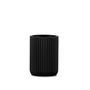 Installation accessories - Stripes. Black polyresin Toothbrush holder Ø7x9.5 cm BA71143 - ANDREA HOUSE