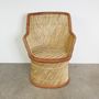 Decorative objects - Wicker armchair, leather edge. - JD PRODUCTION - JD CO MARINE