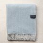 Throw blankets - Recycled Wool Blanket in Silver Herringbone - THE TARTAN BLANKET CO.