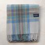 Throw blankets - Recycled Wool Blanket in Stewart Muted Blue Tartan - THE TARTAN BLANKET CO.