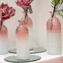 Vases - Pink and White Glass Bottle Vase - ARTIFLOR