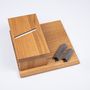 Wine accessories - Wooden board insert "Cheese board with design knife and cheese slicer" for "a la carte" design barbecue table - A LA CARTE DESIGN