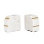 Decorative objects - Set of 2 Sally bookends in marble and brass 10x5x10.5 cm AX71045 - ANDREA HOUSE