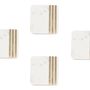 Kitchen utensils - Set of 4 marble and brass Rey coasters 10x10x1 cmMS71044 - ANDREA HOUSE
