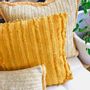 Fabric cushions - PLAIN CUSHION WITH FRINGES - PETIT ALO