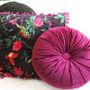 Fabric cushions - BURGUNDY VELVET CUSHION  - PETIT ALO