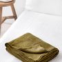 Bed linens - Linen flat sheet in Olive Green - MAGICLINEN