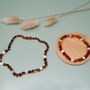 Jewelry - Baby Box/Adult Amber and Natural Stone - Cognac and Howlite - IRRÉVERSIBLE