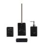 Installation accessories - Polyresin. Black marble effect  Toilet brush holder 9.5x9.5x45.5 cm BA71085 - ANDREA HOUSE