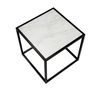 Coffee tables - White marble and metal side table 41.5x41.5x40 cm MU71009 - ANDREA HOUSE