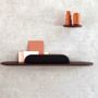 Shelves - Floating shelf black stained ash - leather trim - Set 2 - MADEMOISELLE JO