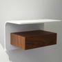 Night tables - Wall-mounted bedside table with drawer - Corian - wood - LUNE DESIGN