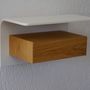 Night tables - Wall-mounted bedside table with drawer - Corian - wood - LUNE DESIGN