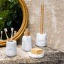 Soap dishes - Sandstone and ash wood. White marble effect Soap dish Ø10.5x2 cm BA71151 - ANDREA HOUSE