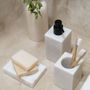 Installation accessories - White marble Toothbrush holder 7x7x10.5 cm BA71163 - ANDREA HOUSE