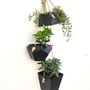 Other wall decoration - TRIO, 3 slate planters to hang on a hook - LE TRÈFLE BLEU