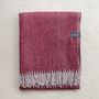 Throw blankets - Recycled Wool Blanket in Burgundy Herringbone - THE TARTAN BLANKET CO.