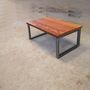 Tables basses - Table basse de type industriel avec plateau en bois - LIVING MEDITERANEO