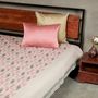 Bed linens - Bilok Pink Bedcover - AADYAM HANDWOVEN