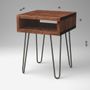 Tables de nuit -  Table d'appoint style boîte vintage avec pieds en épingle à cheveux - LIVING MEDITERANEO