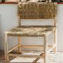 Armchairs - Palm Leaf Braided Raw Wood Armchairs - COSYDAR-DECO