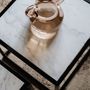 Coffee tables - White marble and metal side table 41.5x41.5x40 cm MU71009 - ANDREA HOUSE