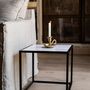 Coffee tables - White marble and metal side table 41.5x41.5x40 cm MU71009 - ANDREA HOUSE